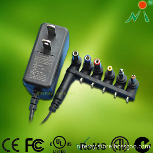 Variable Voltage DC Power Supply Female to Male Electrical Plug Adapter